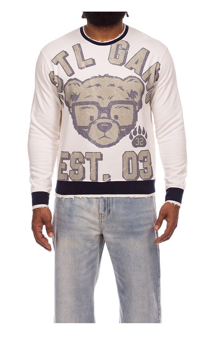 Hustle Gang Men's Baloo Fleece Sweatshirt - Cream - CREAM